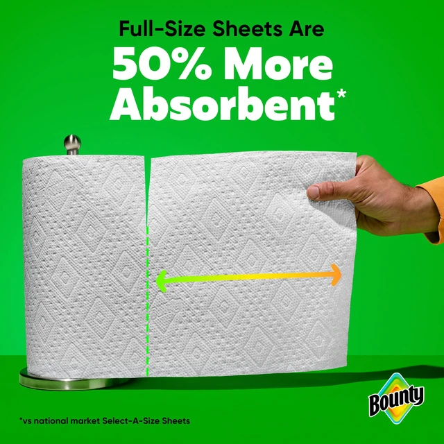 Alt view image 3 of 7 - Bounty Full Sheet Paper Towels, White, 2 Triple Rolls Equals 6 Regular Rolls