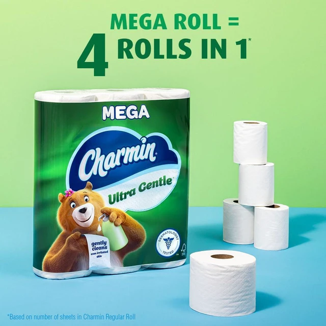 Alt view image 5 of 7 - Charmin Ultra Gentle Toilet Paper, 9 Mega Rolls, 231 Sheets Per Roll