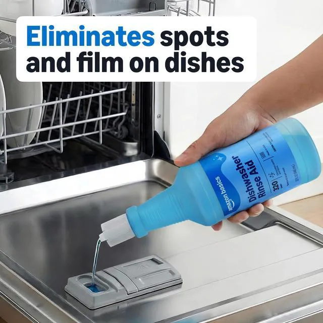 Alt view image 3 of 5 - Amazon Basics Dishwasher Rinse Aid Liquid, 32 Fl Oz, 1-Pack, Prevents Spots, Enhances Drying, Sparkling Finish