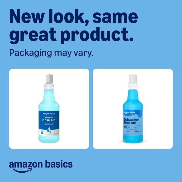 Alt view image 2 of 5 - Amazon Basics Dishwasher Rinse Aid Liquid, 32 Fl Oz, 1-Pack, Prevents Spots, Enhances Drying, Sparkling Finish