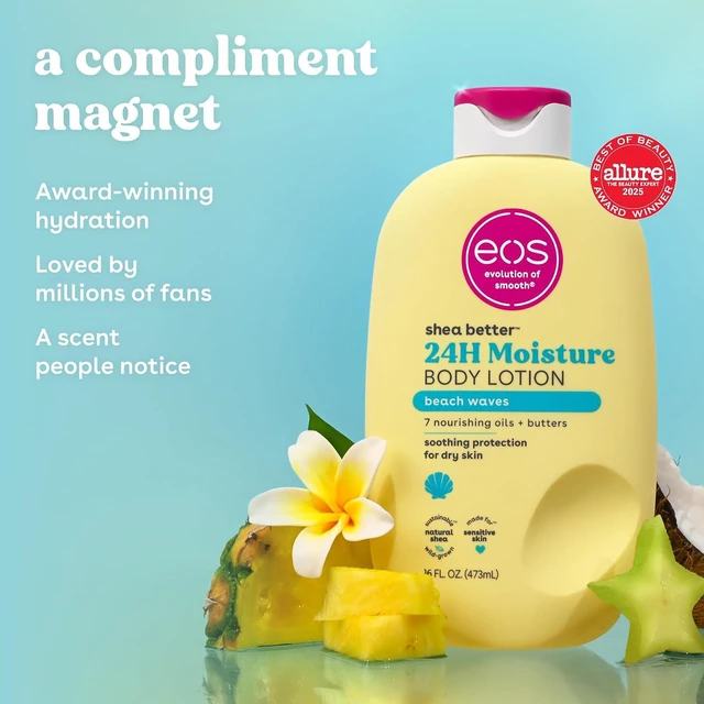 Alt view image 6 of 6 - Eos Shea Better 24H Moisture Body Lotion, Beach Waves, 16 fl oz