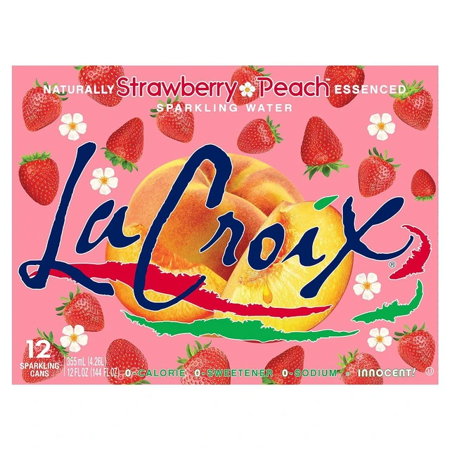Alt view image 3 of 6 - La Croix Sparkling Water Strawberry Peach 12 Fl Oz Pack of 12