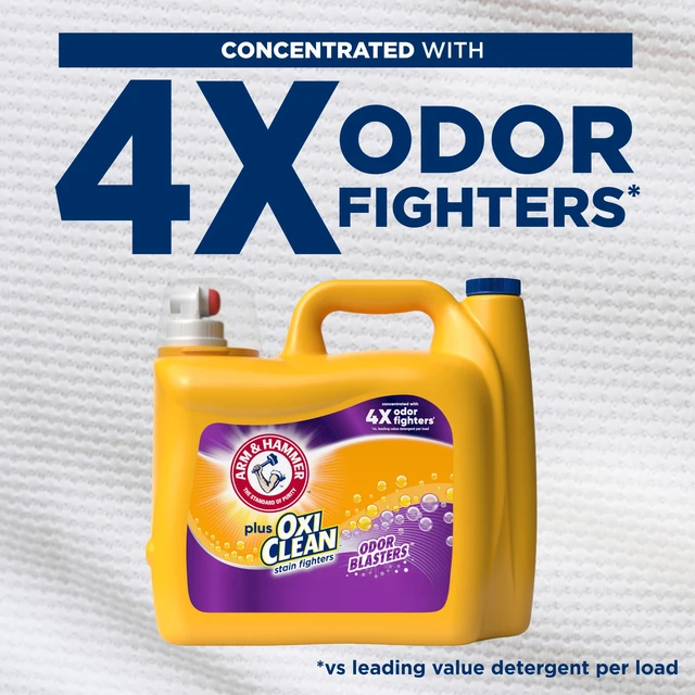 Alt view image 6 of 6 - Arm & Hammer Plus OxiClean with Odor Blasters Liquid Laundry Detergent
