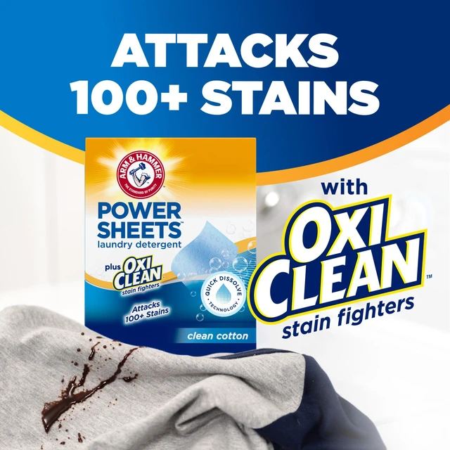 Alt view image 2 of 6 - Arm & Hammer Plus OxiClean Power Sheets Laundry Detergent, 52 Count