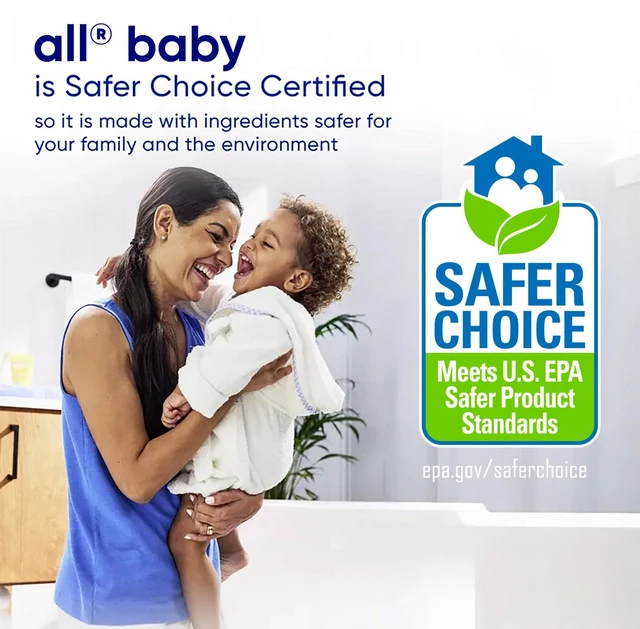 Alt view image 2 of 6 - All Liquid Laundry Detergent, Baby Powder Scent, 75 fl oz, 100 Loads