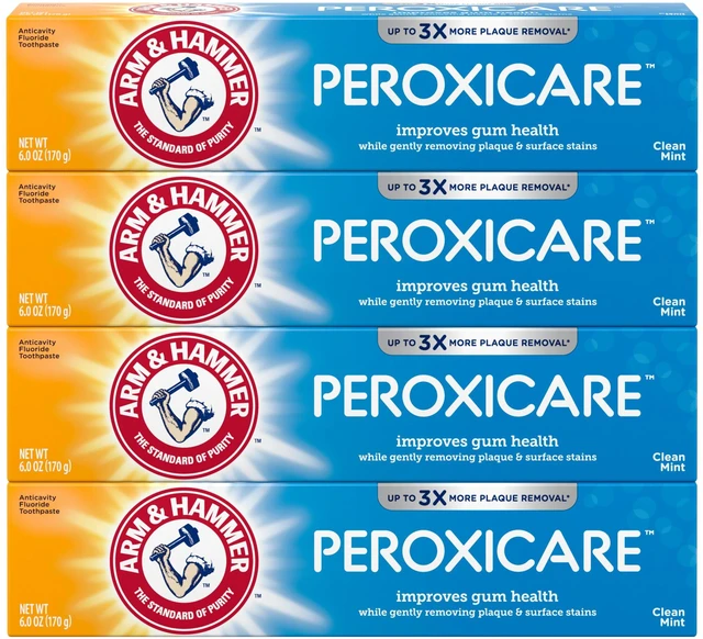 Main image of ARM & HAMMER Peroxicare Clean Mint Toothpaste, 6.0 oz, 4-Pack
