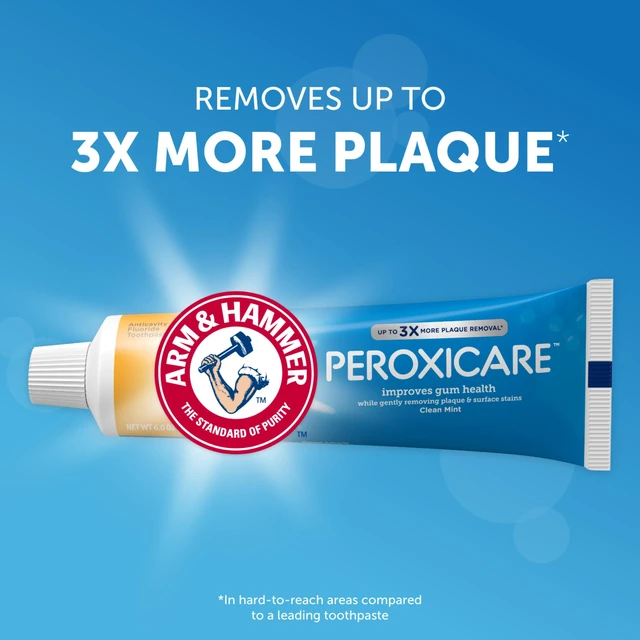 Alt view image 3 of 6 - ARM & HAMMER Peroxicare Clean Mint Toothpaste, 6.0 oz, 4-Pack
