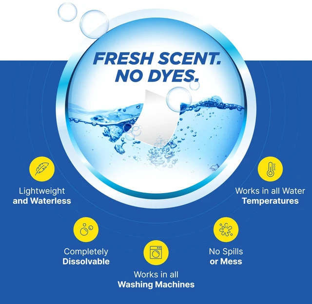 Alt view image 5 of 6 - Carbona Laundry Detergent Sheets 25 Sheets (50 Loads) Eco-Friendly Stain Remover Fresh Scent