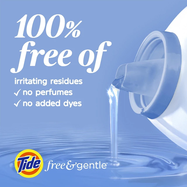 Alt view image 2 of 6 - Tide Free & Gentle Liquid Laundry Detergent, 100 Loads, 132 fl oz