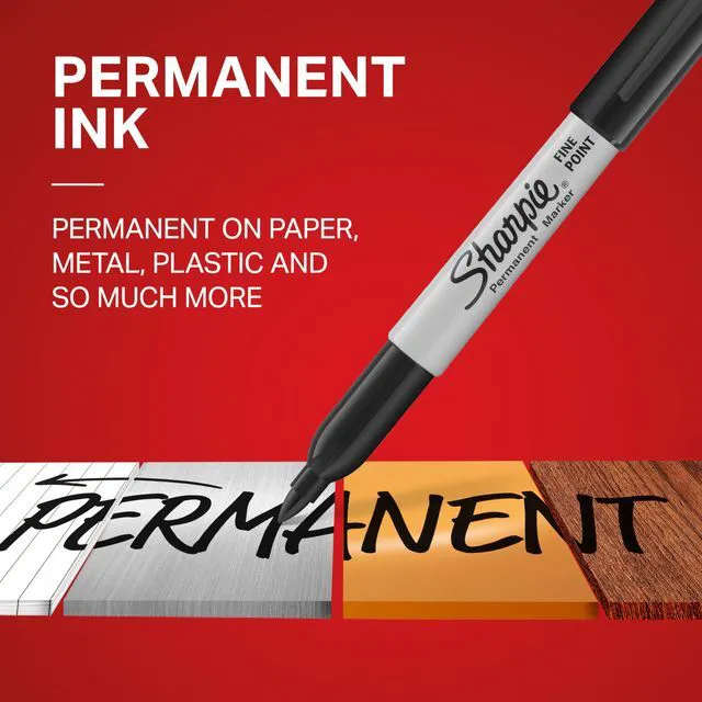 Alt view image 4 of 7 - Sharpie Fine Tip Permanent Markers, Black, 5 Count, Quick Drying, Fade Resistant