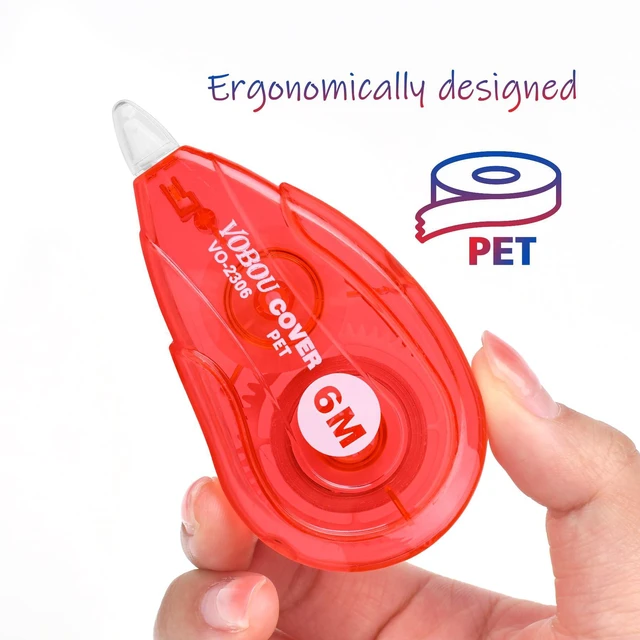 Alt view image 2 of 6 - Vobou White Correction Tape, 12-Pack, 6M/256" x 0.2", Red and Blue, Easy-to-Use Applicator for Instant Corrections, for School and Office