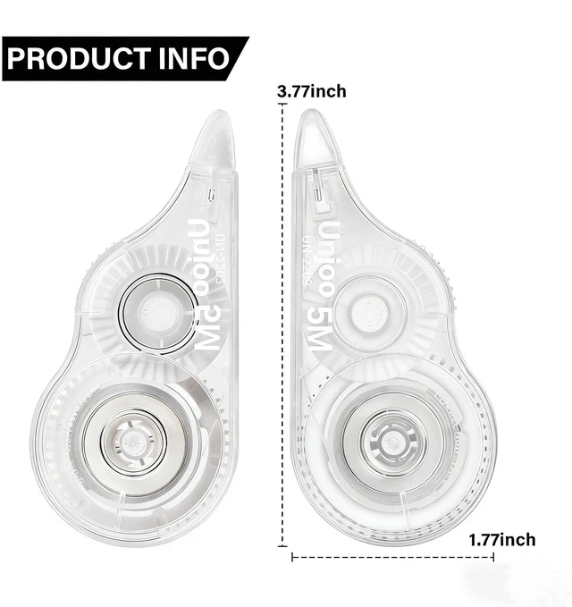 Alt view image 3 of 5 - Unjoo White Correction Tape, For school, Office (12pack, 5M/196" x 0.2")