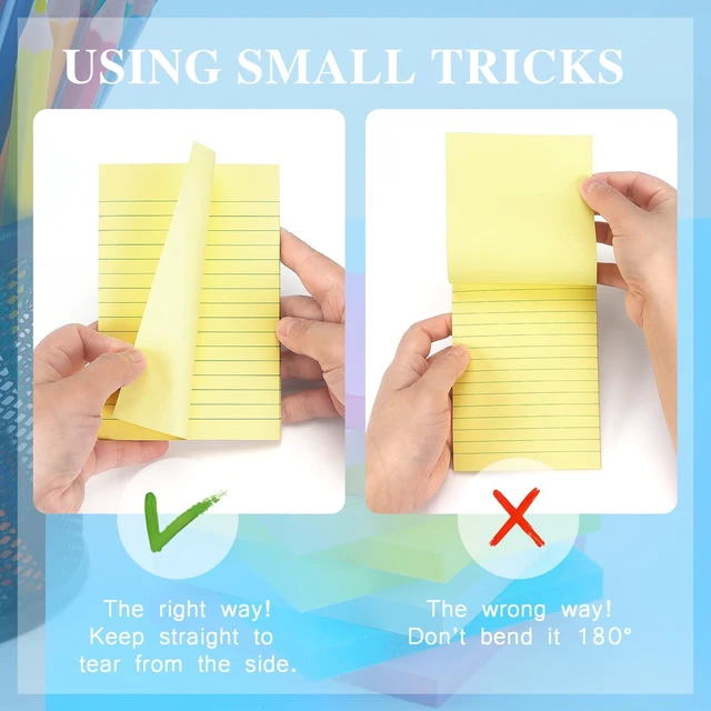 Alt view image 2 of 7 - Early Buy Lined Sticky Notes 4x6in, 6 Pads, 45 Sheets/Pad, Yellow