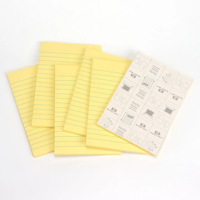 Alt view image 5 of 7 - Early Buy Lined Sticky Notes 4x6in, 6 Pads, 45 Sheets/Pad, Yellow
