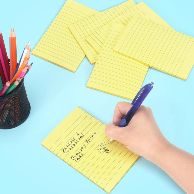 Alt view image 4 of 7 - Early Buy Lined Sticky Notes 4x6in, 6 Pads, 45 Sheets/Pad, Yellow