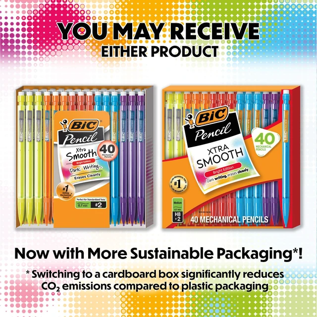 Alt view image 3 of 6 - BIC Xtra Smooth Bright Edition Mechanical Pencils, 0.7mm Medium Point, 40-Count Bulk Pack
