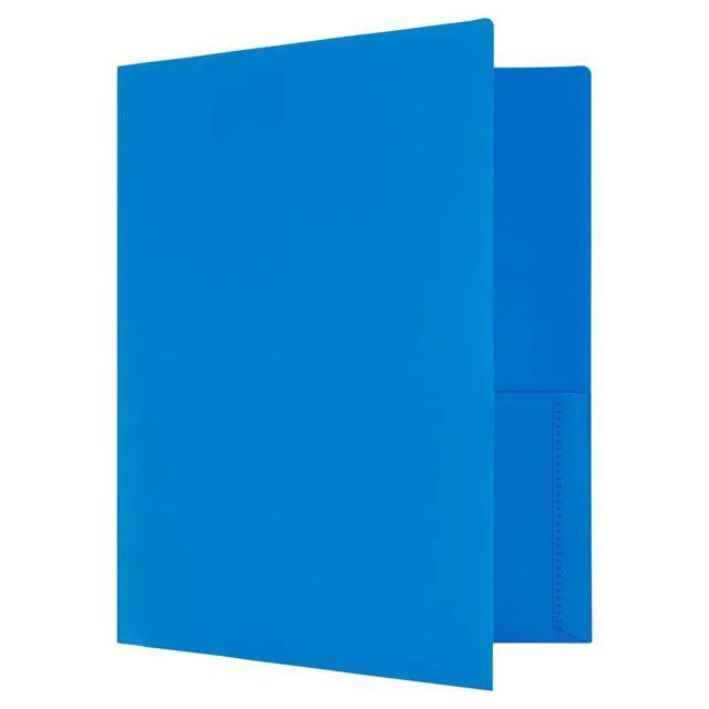 Alt view image 3 of 6 - JAM PAPER Heavy Duty Plastic 2 Pocket Extra Tough School Folders, Assorted Primary Colors, 6/Pack