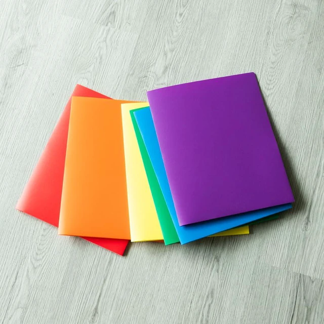 Alt view image 5 of 6 - JAM PAPER Heavy Duty Plastic 2 Pocket Extra Tough School Folders, Assorted Primary Colors, 6/Pack