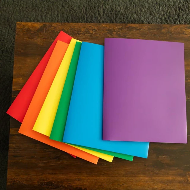 Alt view image 6 of 6 - JAM PAPER Heavy Duty Plastic 2 Pocket Extra Tough School Folders, Assorted Primary Colors, 6/Pack