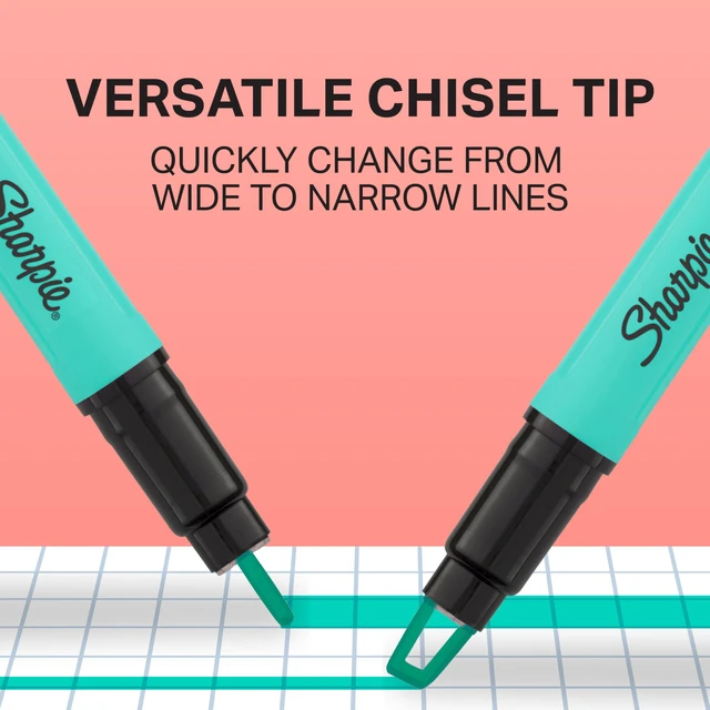 Alt view image 3 of 5 - Sharpie Clear View Highlighter Sticks 8-Pack, Chisel Tip, Assorted Colors, Smear Resistant, Essential School & Teacher Supplies