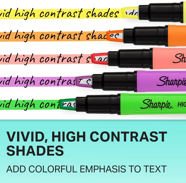 Alt view image 2 of 5 - Sharpie Clear View Highlighter Sticks 8-Pack, Chisel Tip, Assorted Colors, Smear Resistant, Essential School & Teacher Supplies