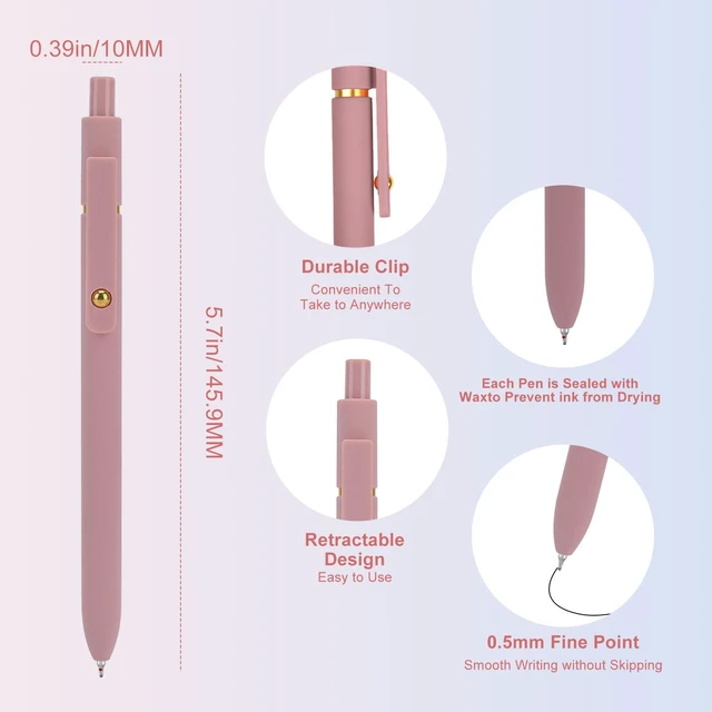 Alt view image 5 of 6 - Ddaowanx Gel Pens 6Pcs 0.5mm Retractable Quick Dry Black Ink