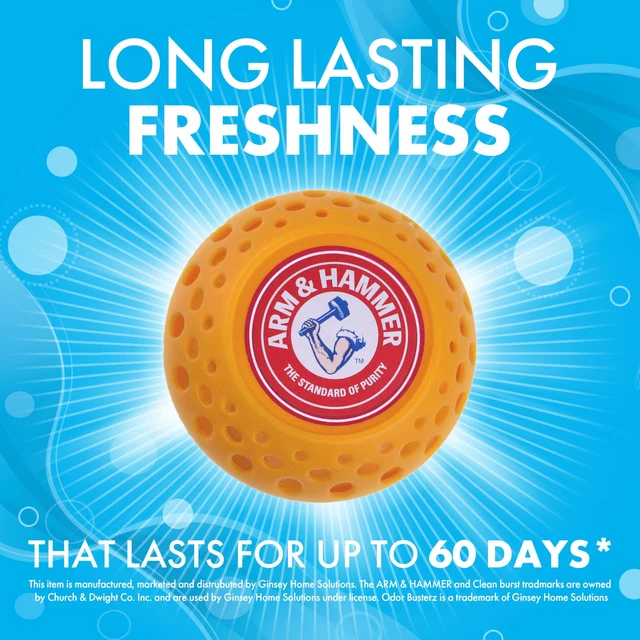 Alt view image 3 of 3 - Arm & Hammer OdorBusterz Odor Eliminator Balls, Fresh Burst, 3 Count - Baking Soda Odor Control for Closets, Drawers, Hampers & Small Spaces