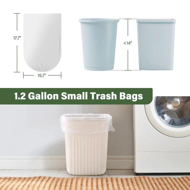 Alt view image 7 of 7 - Jaoul 1.2 Gallon Unscented Strong Small Trash Bags for Bathroom Can, White Trash Can Liners, 100 Count