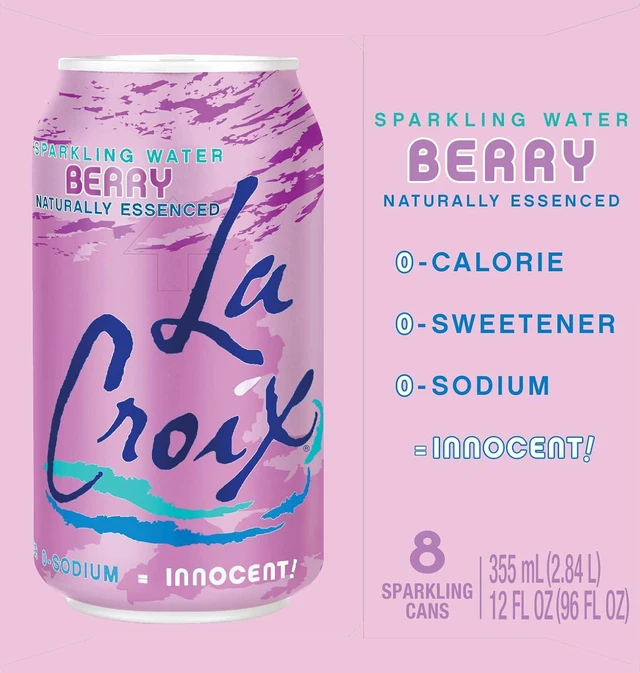 Alt view image 6 of 6 - La Croix Sparkling Water Berry, 12 Fl Oz, Pack of 8
