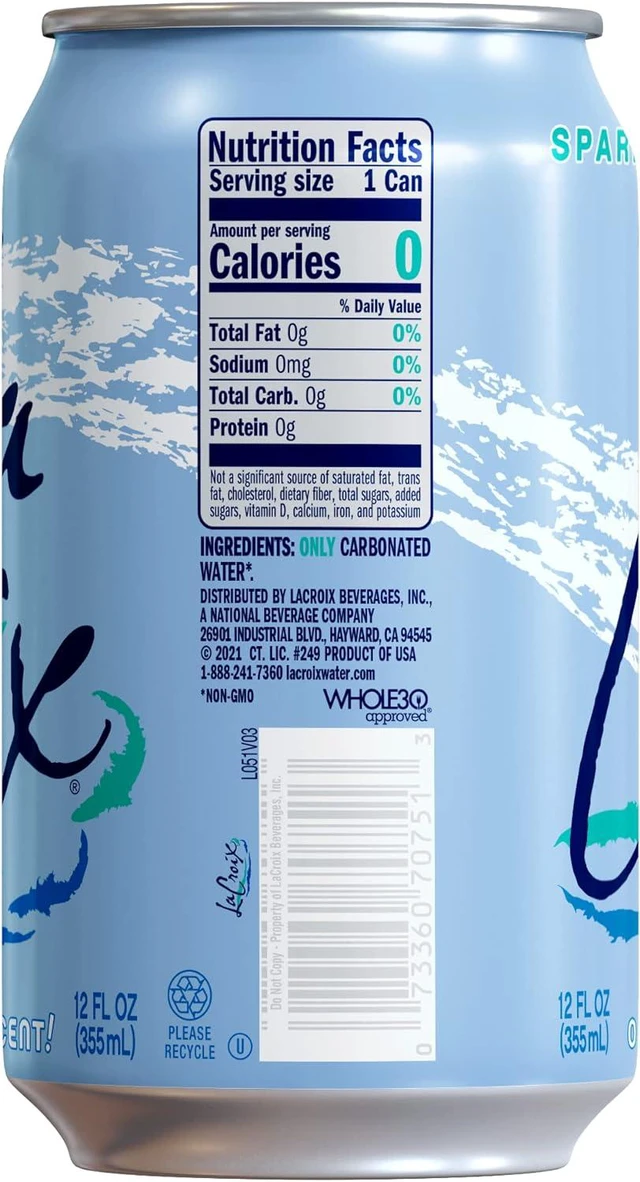 Alt view image 4 of 4 - La Croix Pure Sparkling Water 12 Fl Oz (Pack of 12)