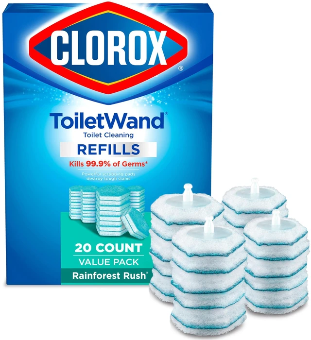 Main image of Clorox ToiletWand Toilet Cleaner Refills, Rainforest Rush, 20 Count