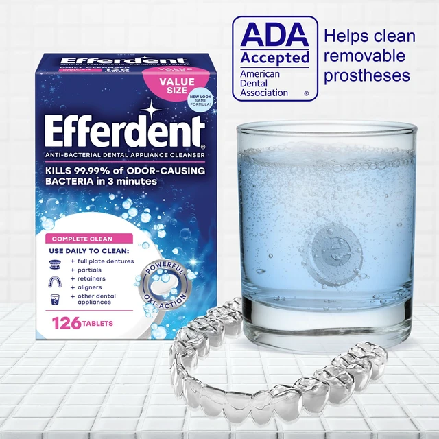 Alt view image 3 of 5 - Efferdent Denture Cleaner Tablets, 126 Count, Complete Clean
