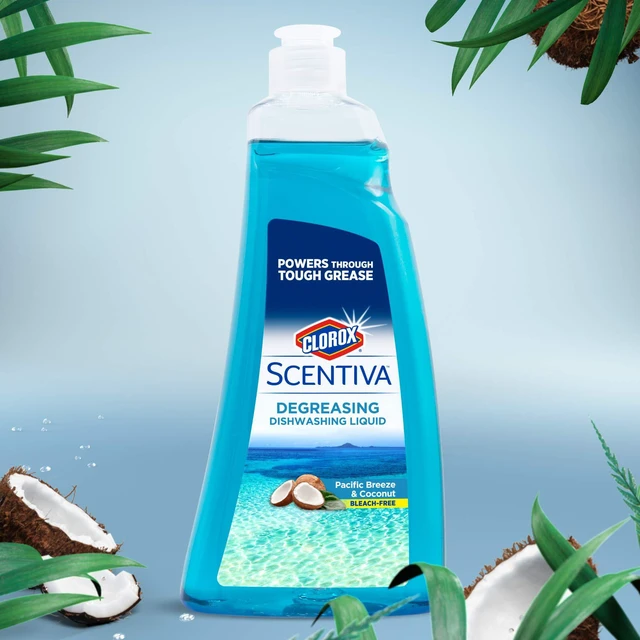 Alt view image 4 of 5 - Clorox Scentiva Liquid Dish Soap, Pacific Breeze & Coconut, 26 Fl Oz, 2-Pk