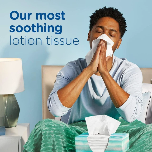 Alt view image 4 of 6 - Puffs Plus Lotion Facial Tissue, Pack of 4, 48 Tissues, Cube Box