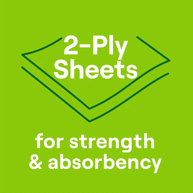 Alt view image 6 of 6 - Seventh Generation 100% Recycled Paper Towels, 2 Rolls, 140 2-Ply Sheets, White, Strong & Absorbent, Whitened Chlorine-Free, Kitchen, Bathroom & Everyday Cleaning