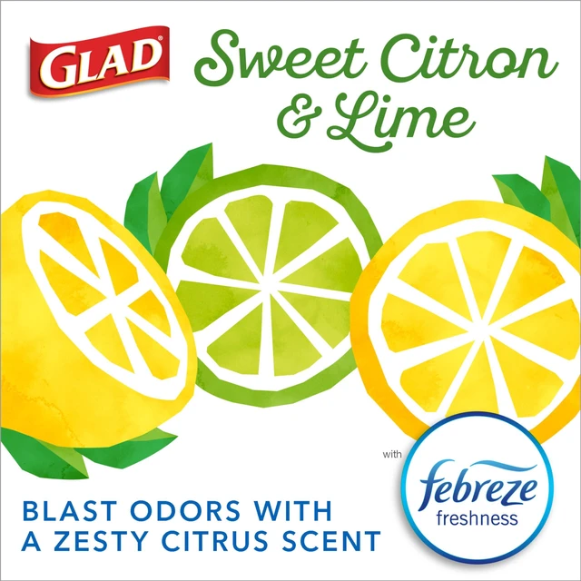 Alt view image 6 of 6 - Glad Small Kitchen Drawstring Trash Bags, 4 Gallon, Febreze Sweet Citron & Lime, 34 Count