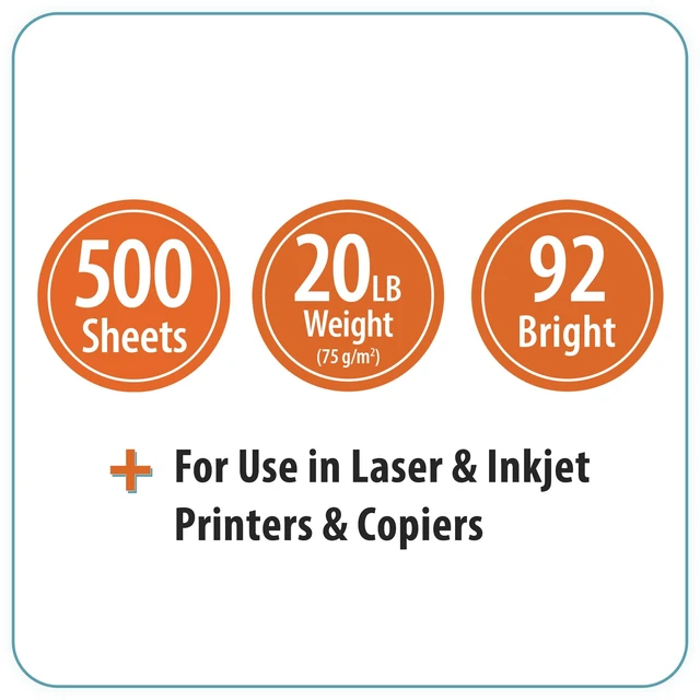 Alt view image 3 of 5 - Pen + Gear Copy Paper, 8.5" x 11", 20 lb., 92 Bright, White, 1 Ream (500 Sheets)
