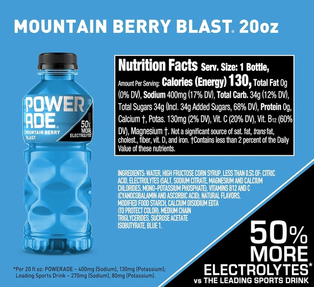 Alt view image 2 of 6 - POWERADE Mountain Berry Blast 20fl oz 8 Pack