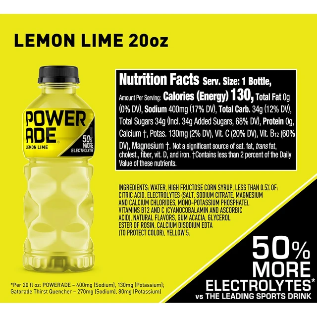 Alt view image 5 of 6 - POWERADE Sports Drink, Lemon Lime, 20 Oz (8-Pack)