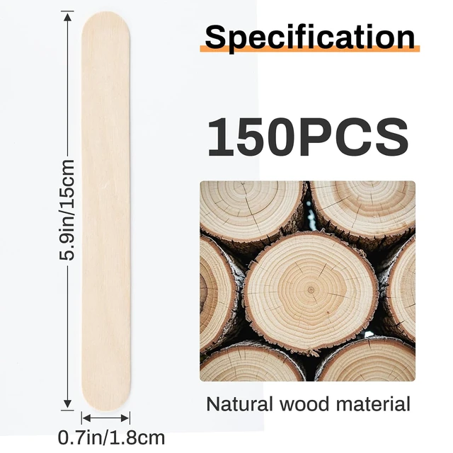 Alt view image 4 of 6 - Wax Sticks for Hair Removal - 150pcs Large Wooden Waxing Spatula,6"