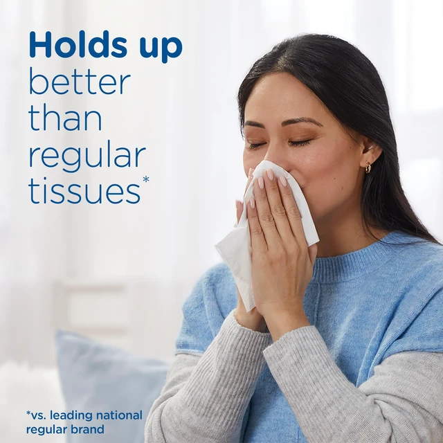 Alt view image 3 of 7 - Puffs Plus Lotion Facial Tissues, 4 Family Boxes, 124 tissues per box (Pack of 2)