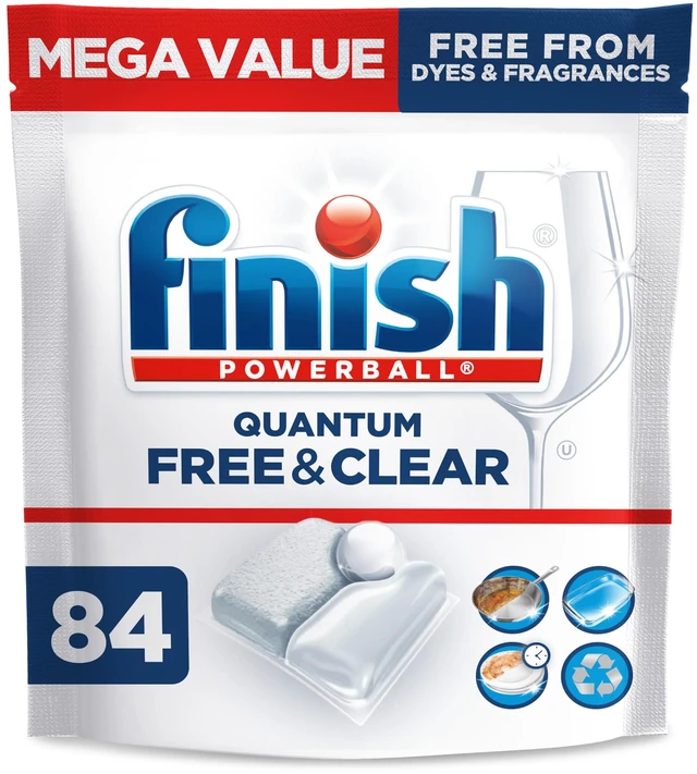 Main image of Finish Free & Clear Dishwasher Pods, Dye & Fragrance Free Detergent, 84 ct.