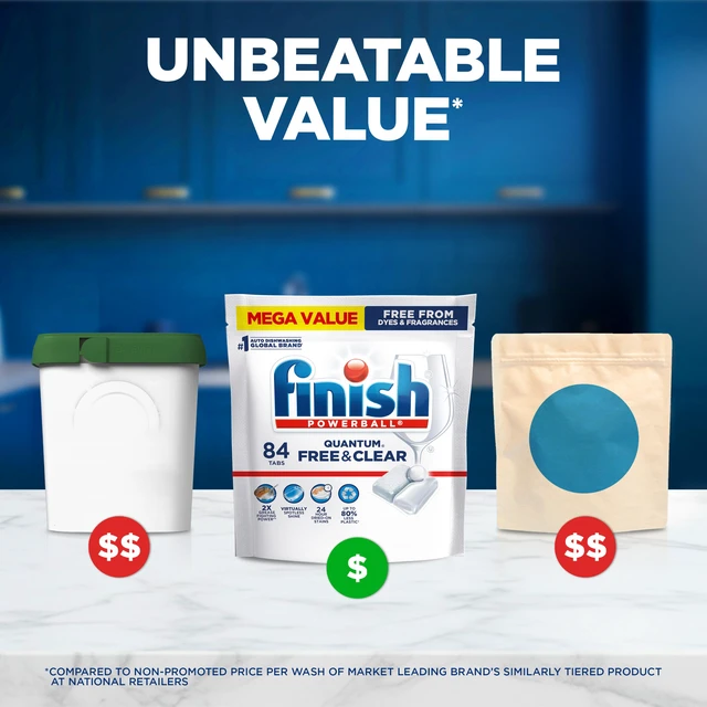 Alt view image 4 of 7 - Finish Free & Clear Dishwasher Pods, Dye & Fragrance Free Detergent, 84 ct.