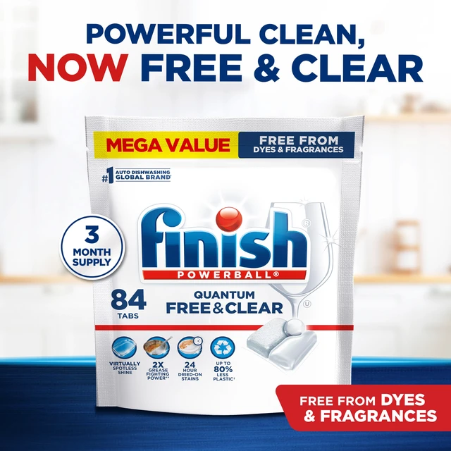 Alt view image 7 of 7 - Finish Free & Clear Dishwasher Pods, Dye & Fragrance Free Detergent, 84 ct.