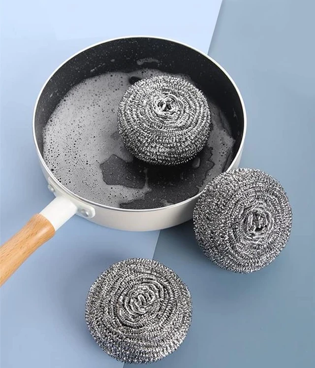 Alt view image 4 of 6 - 6Pcs Steel Wool Scrubbers - Flexible Scrubber Pads for Cleaning Dishes, Pots, Pans, Grills and Sinks