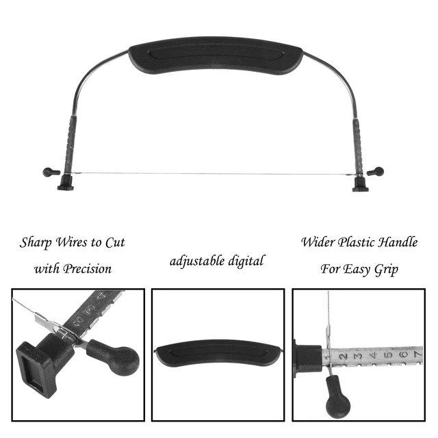 Alt view image 5 of 6 - Adjustable Cake LevCake Cutter Slicer Leveler, 9 Different Height Premium Food Grade Stainless Steel Double Wires Cake Cutter/Slicer/Adjustable Cake Leveler for Leveling and Molding (black)