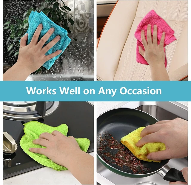 Alt view image 4 of 6 - HOMEXCEL 12PK Microfiber Cleaning Cloth, Cleaning Rag for Home, 11.5x11.5in