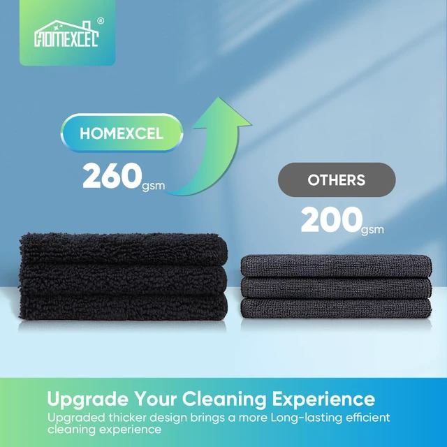 Alt view image 3 of 7 - HOMEXCEL Black Microfiber Cleaning Cloth, Microfiber Towels for Car, 12 PK