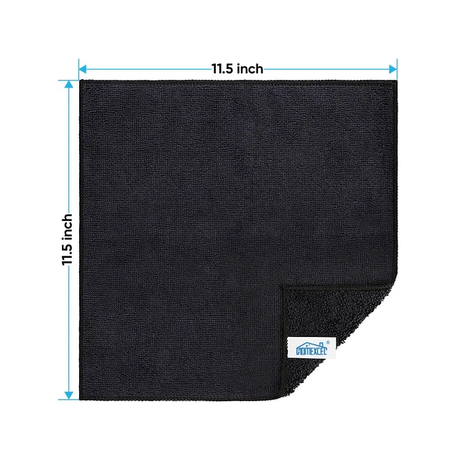 Alt view image 5 of 7 - HOMEXCEL Black Microfiber Cleaning Cloth, Microfiber Towels for Car, 12 PK