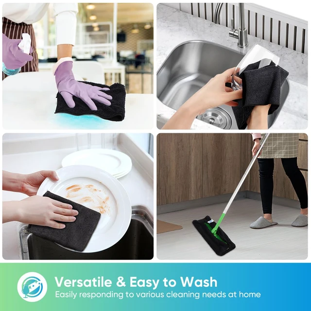 Alt view image 6 of 7 - HOMEXCEL Black Microfiber Cleaning Cloth, Microfiber Towels for Car, 12 PK